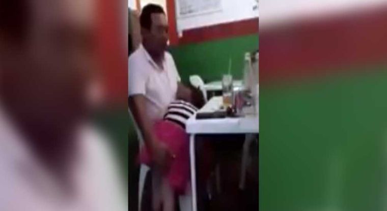 VÍDEO: Graban supuesto abuso a una niñita en un bar 