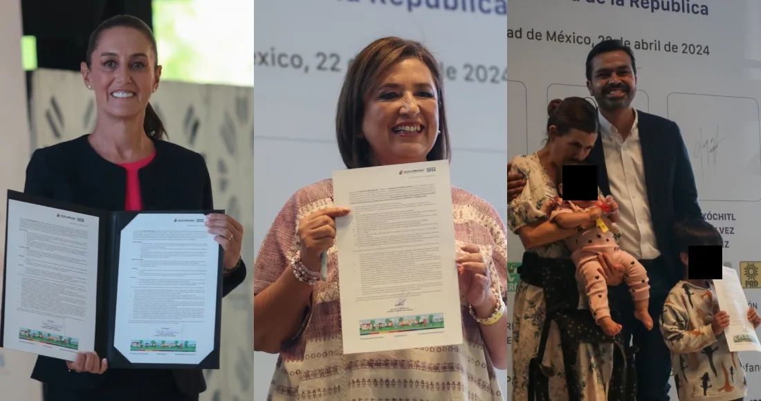 Claudia, Xóchitl y Máynez aceptan que las infancias tienen prioridad y firman acuerdo