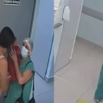 Cámaras captan a enfermera que intentó sacar a una recién nacida escondida en un bolso en Brasil; la tía la rescató y fue detenida