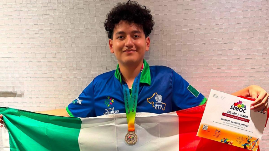 Estudiante del Cobach SLP gana medalla de plata en Singapur